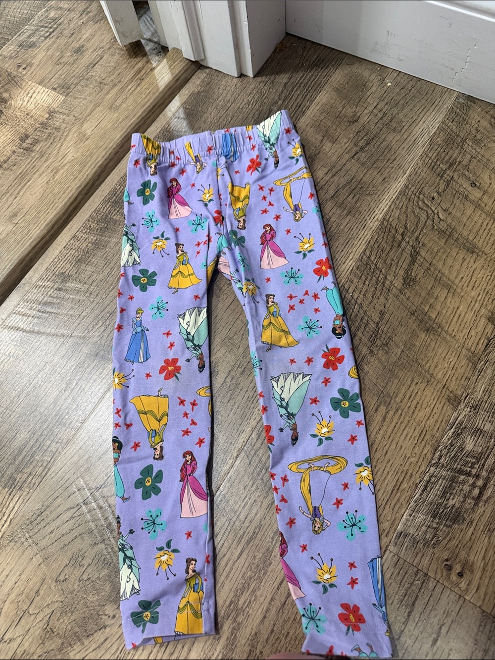 Hanna Andersson Lavender Princess & Floral Print Leggings